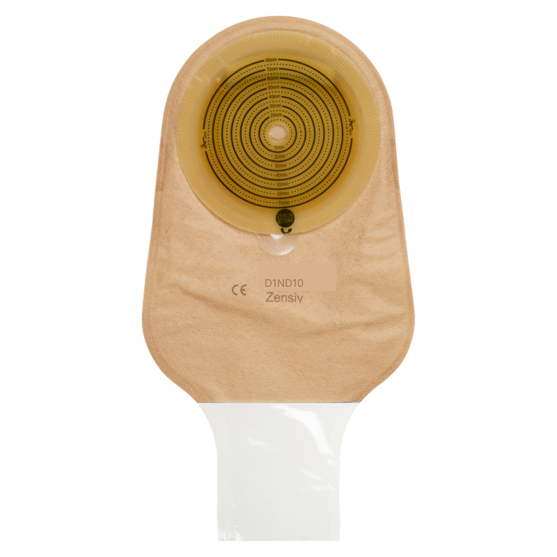 D1ND10 Калоприймач Зенсів, непрозорий, однокомпонентний, відкритий, без фільтру, отвір для вирізання 10-80 mm